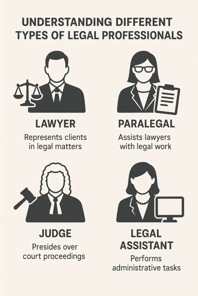 Different types of legal professionals