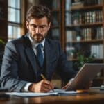 Lawyer working on legal paperwork in McKinney Texas